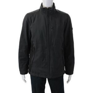 Tumi Mens Windbreaker Jacket Black High Neck Zip Long Sleeve Size S